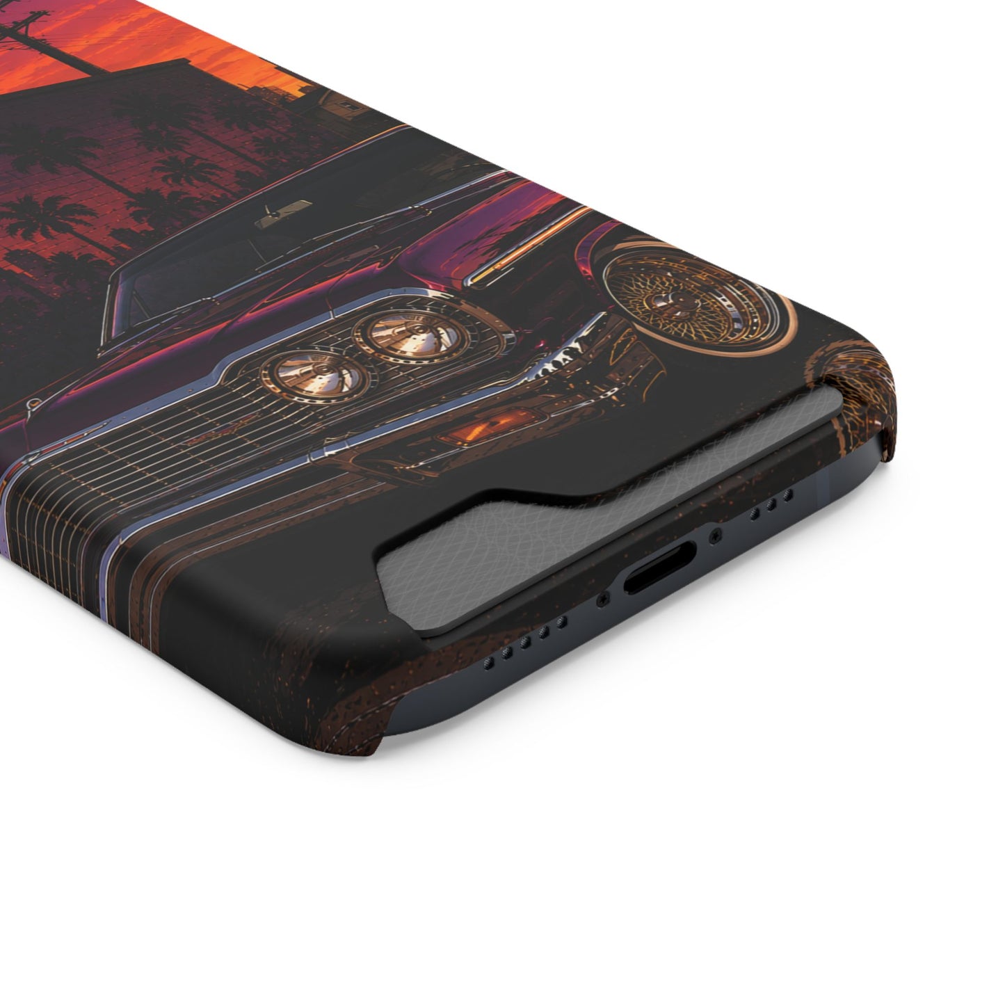 Classic Lowrider Sunset iPhone Case with Card Holder