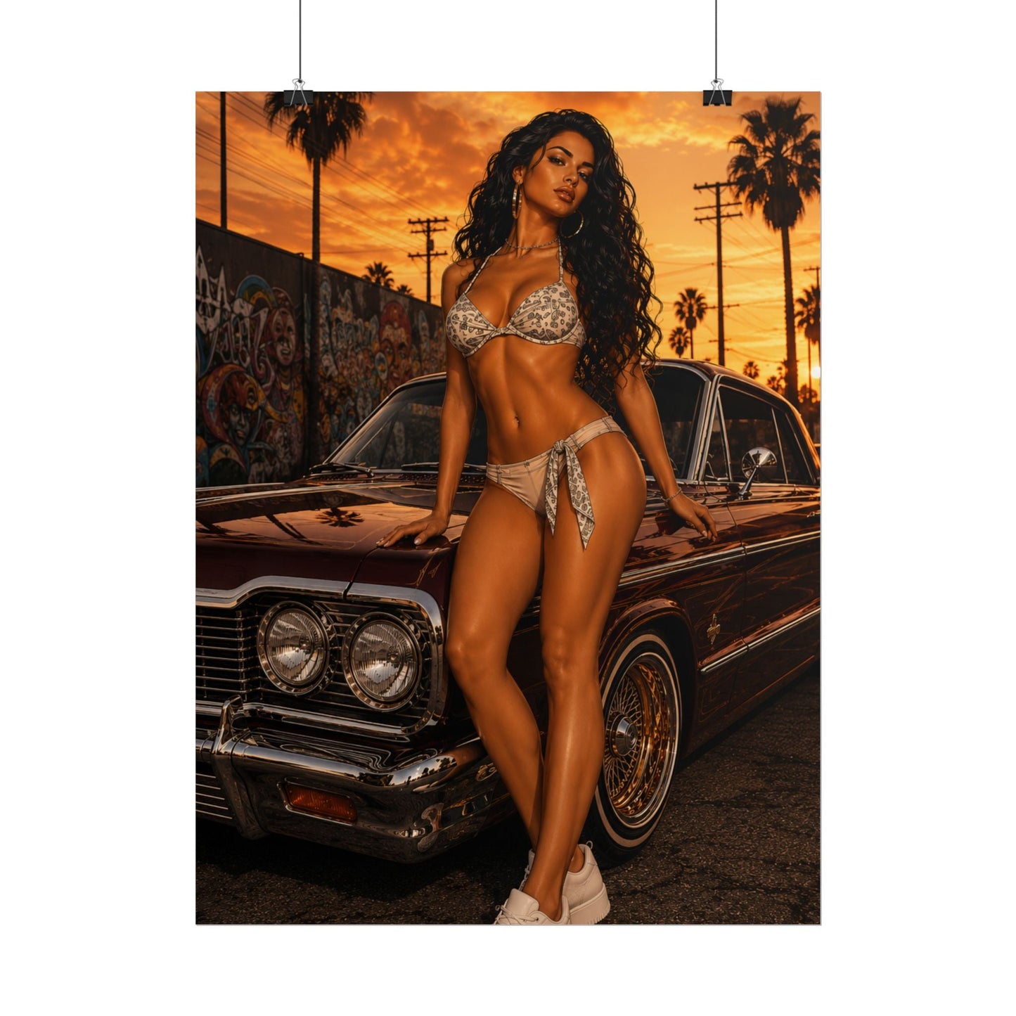 Bikini Model Lowrider Poster - Poster