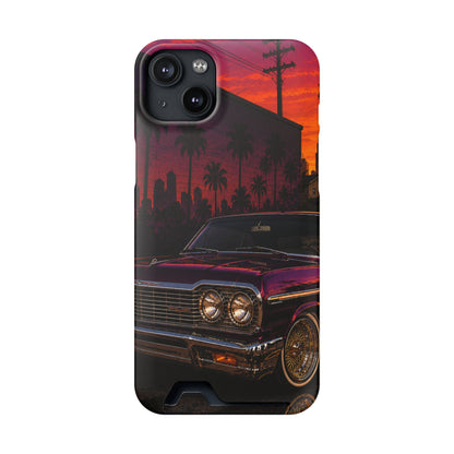 Classic Lowrider Sunset iPhone Case with Card Holder