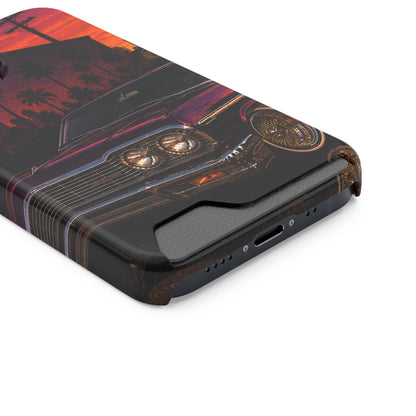 Classic Lowrider Sunset iPhone Case with Card Holder