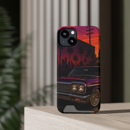 Classic Lowrider Sunset iPhone Case with Card Holder
