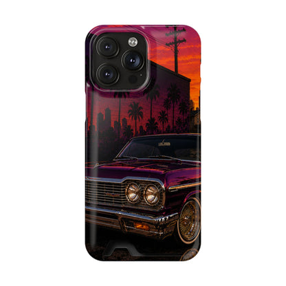 Classic Lowrider Sunset iPhone Case with Card Holder
