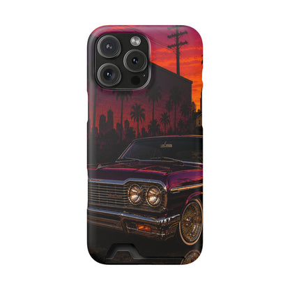 Classic Lowrider Sunset iPhone Case with Card Holder