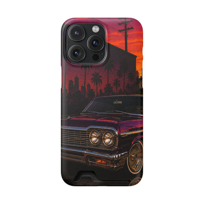 Classic Lowrider Sunset iPhone Case with Card Holder