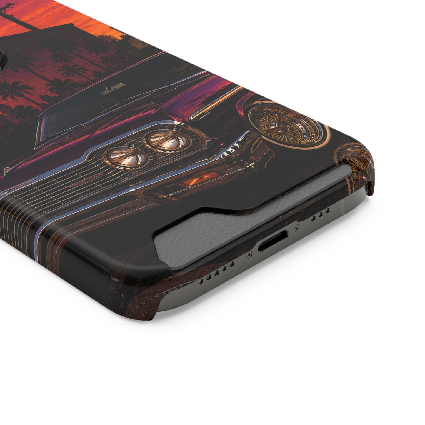 Classic Lowrider Sunset iPhone Case with Card Holder