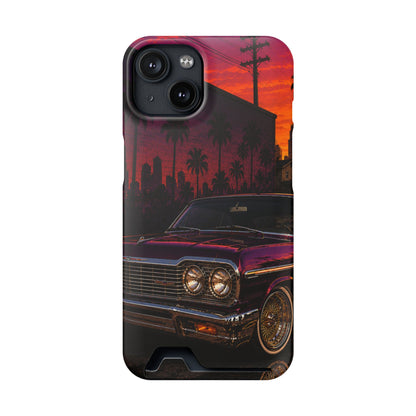 Classic Lowrider Sunset iPhone Case with Card Holder