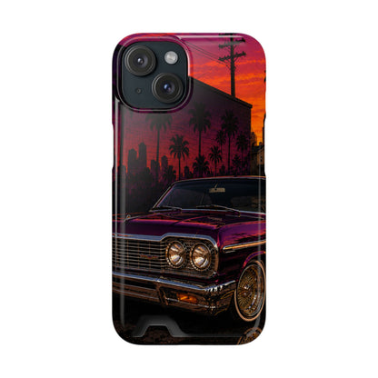 Classic Lowrider Sunset iPhone Case with Card Holder