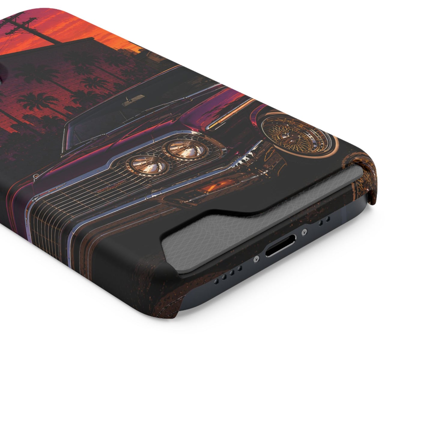 Classic Lowrider Sunset iPhone Case with Card Holder