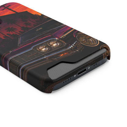 Classic Lowrider Sunset iPhone Case with Card Holder