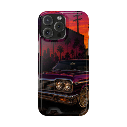 Classic Lowrider Sunset iPhone Case with Card Holder
