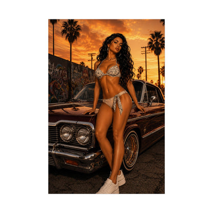 Bikini Model Lowrider Poster - 12″ x 18″ (Vertical) / Semi Glossy - Poster