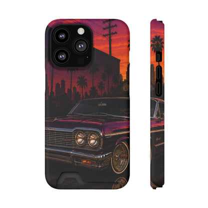 Classic Lowrider Sunset iPhone Case with Card Holder