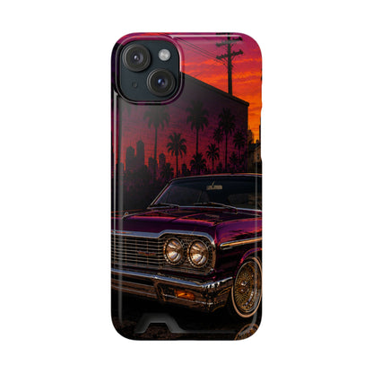 Classic Lowrider Sunset iPhone Case with Card Holder