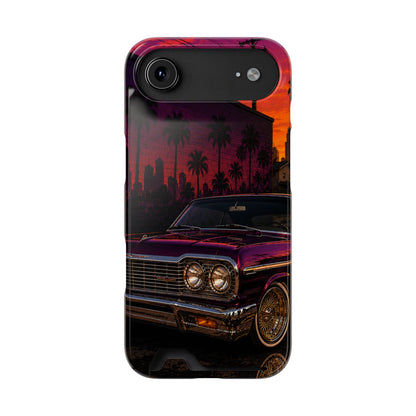 Classic Lowrider Sunset iPhone Case with Card Holder