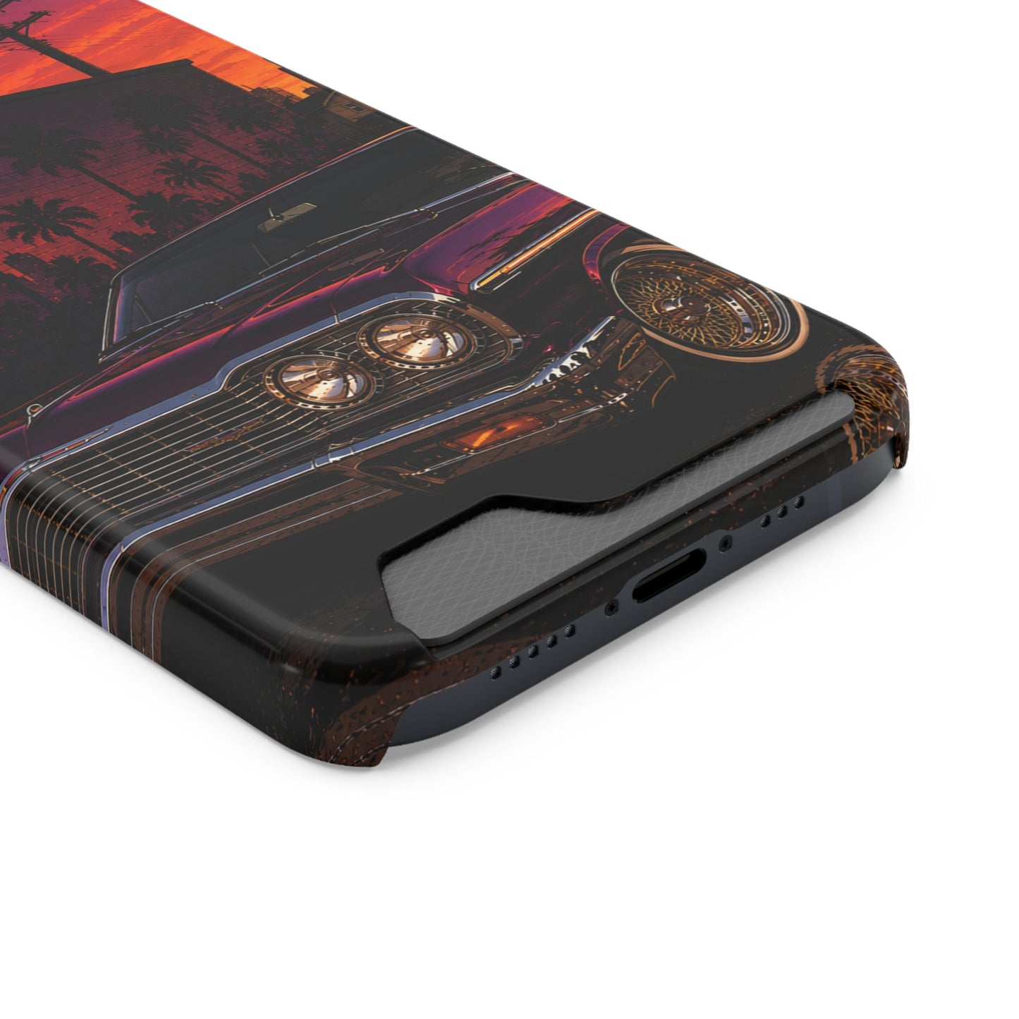 Classic Lowrider Sunset iPhone Case with Card Holder
