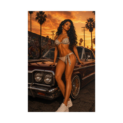 Bikini Model Lowrider Poster - 12″ x 18″ (Vertical) / Matte - Poster