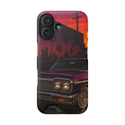 Classic Lowrider Sunset iPhone Case with Card Holder