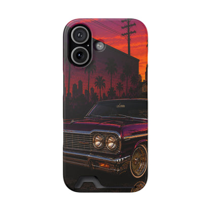 Classic Lowrider Sunset iPhone Case with Card Holder