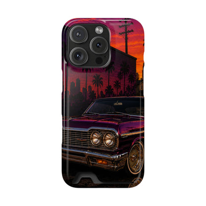 Classic Lowrider Sunset iPhone Case with Card Holder