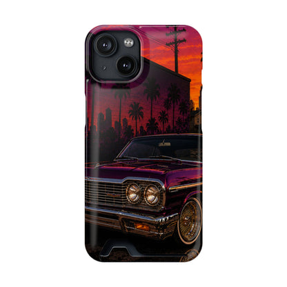 Classic Lowrider Sunset iPhone Case with Card Holder