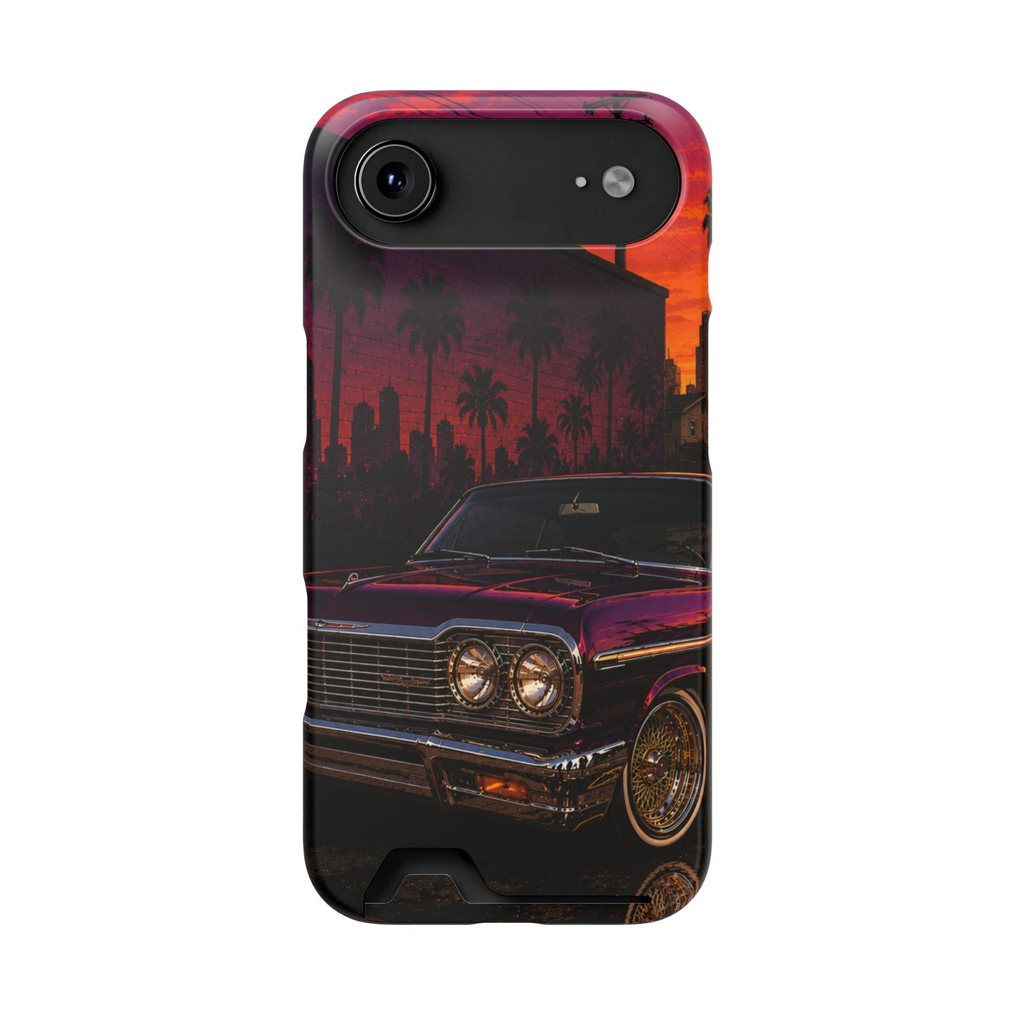 Classic Lowrider Sunset iPhone Case with Card Holder