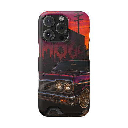 Classic Lowrider Sunset iPhone Case with Card Holder