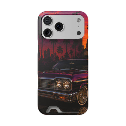 Classic Lowrider Sunset iPhone Case with Card Holder