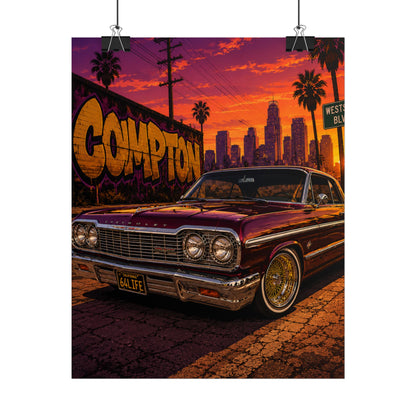 Compton Sunset Lowrider Poster (8" x 10")