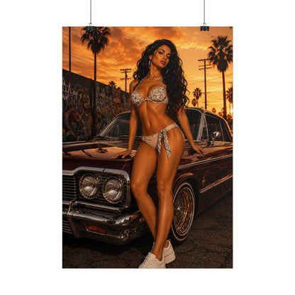 Bikini Model Lowrider Poster - Poster