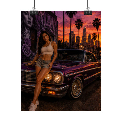 LA Sunset Lowrider Nights Poster (8" x 10")