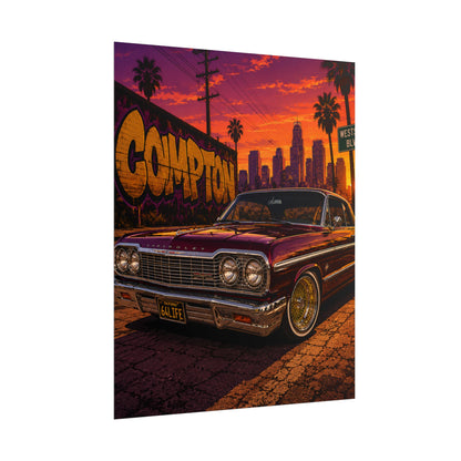 Compton Sunset Lowrider Poster (8" x 10")