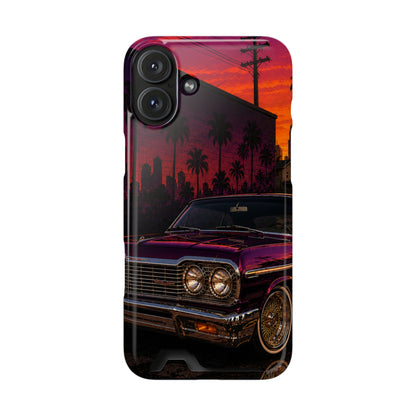 Classic Lowrider Sunset iPhone Case with Card Holder