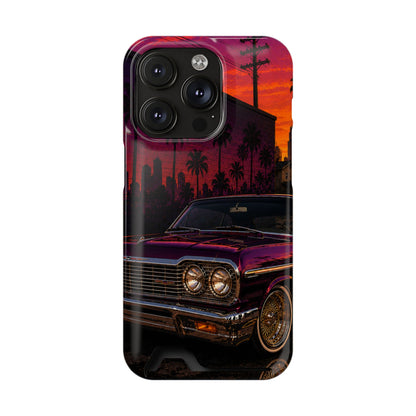 Classic Lowrider Sunset iPhone Case with Card Holder